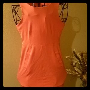 Peach Banana Republic mini dress w/ pockets